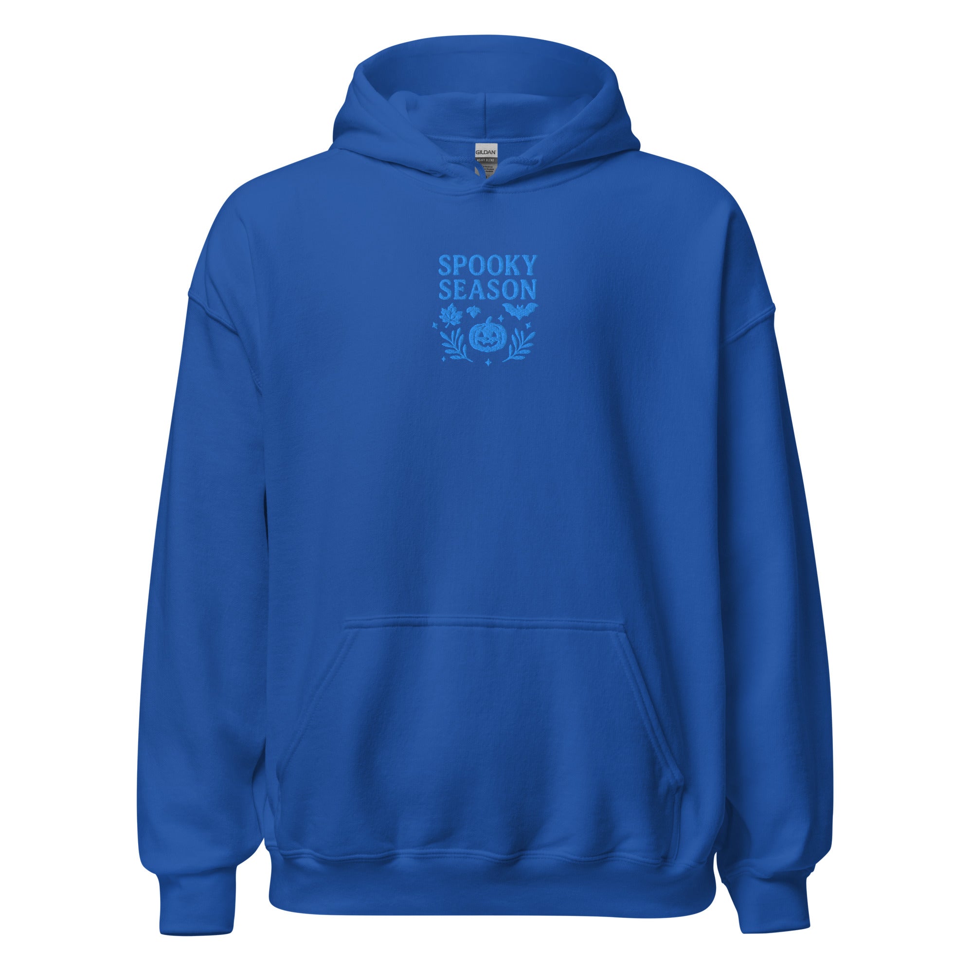 Spooky Season Pumpkin & Bat Hoodie – Personalized Embroidered Hoodie, Halloween Fall Gift