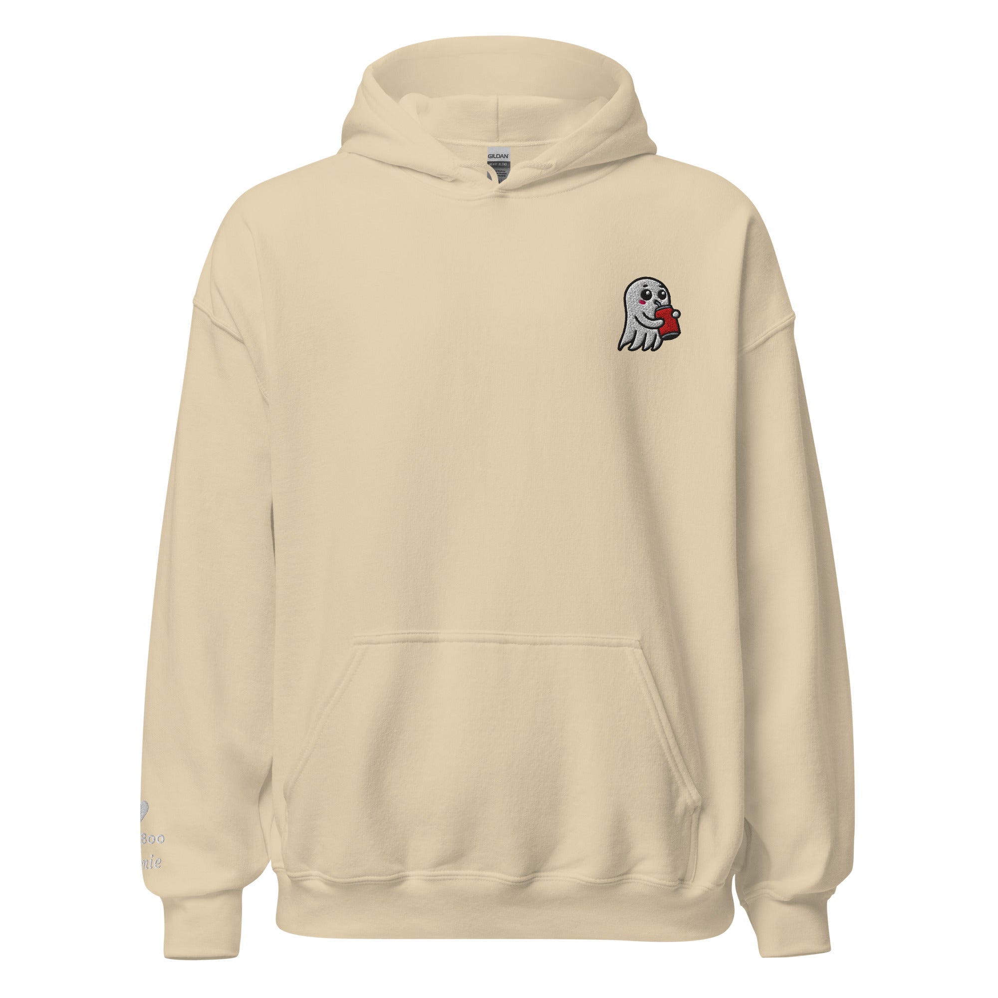 Ghost Sipping Soda Halloween Embroidered Unisex Hoodie