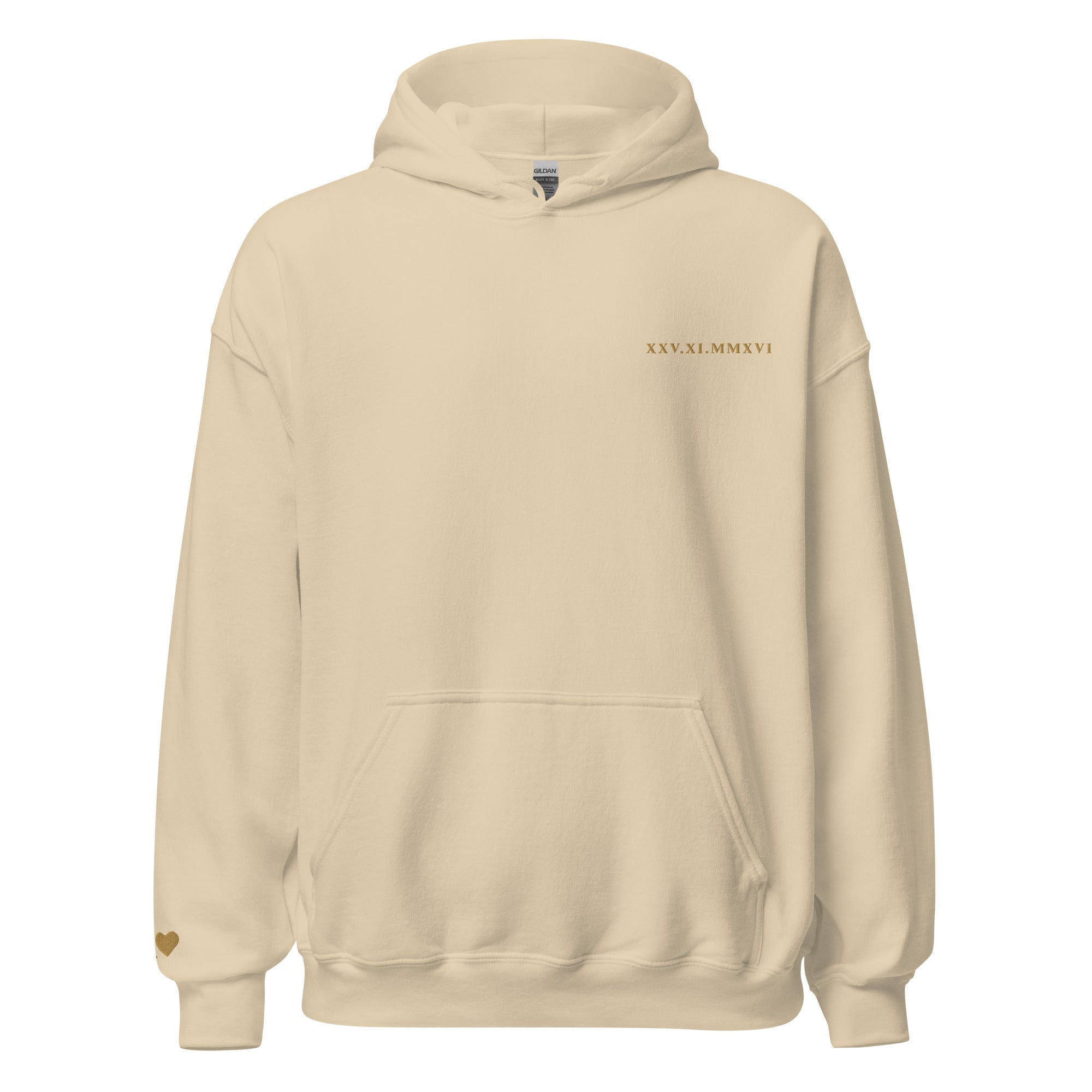Roman Numeral Date Hoodie – Personalized Embroidered Hoodie, Couples or Friend Gift