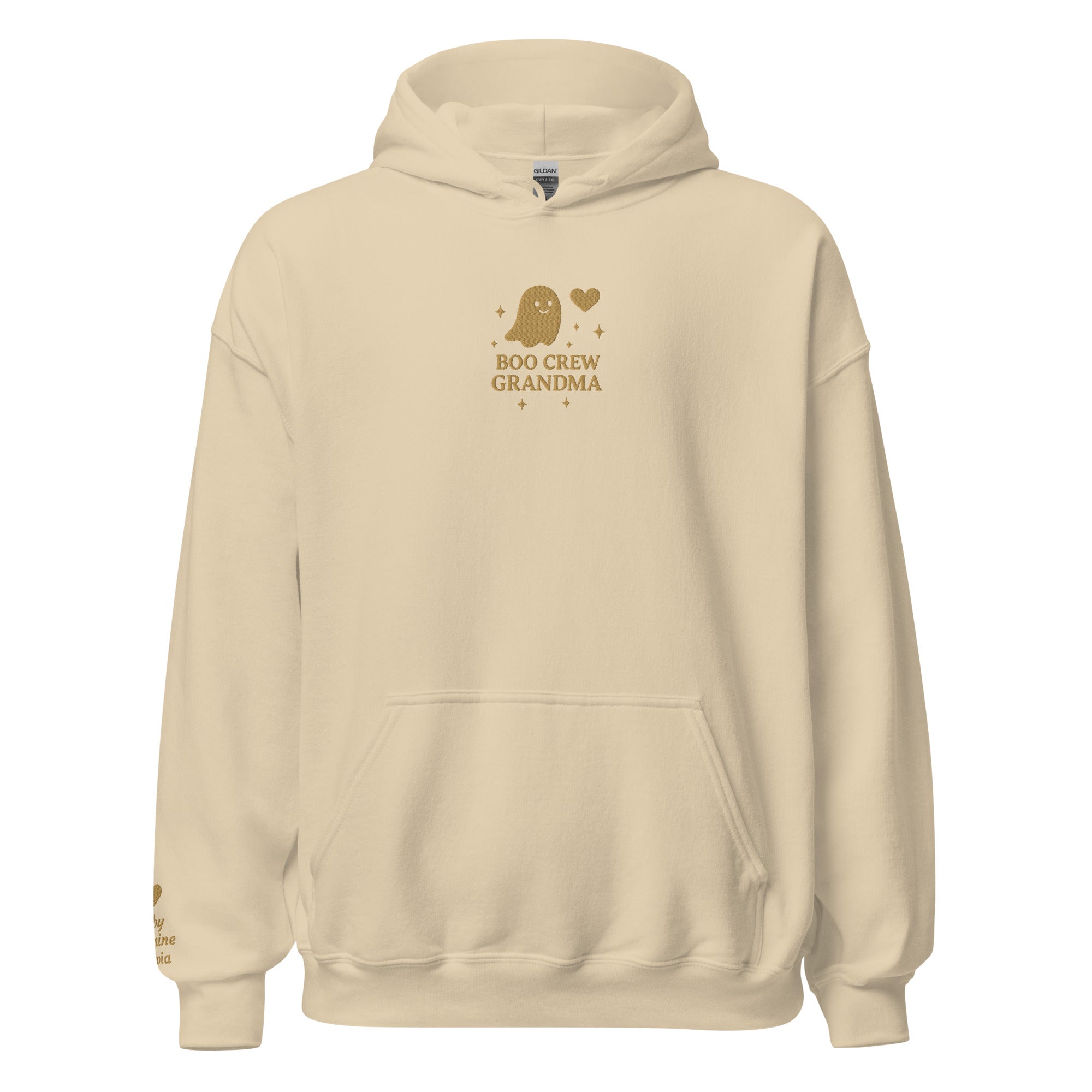 Boo Crew Grandma Hoodie – Personalized Embroidered Hoodie, Halloween Family Gift