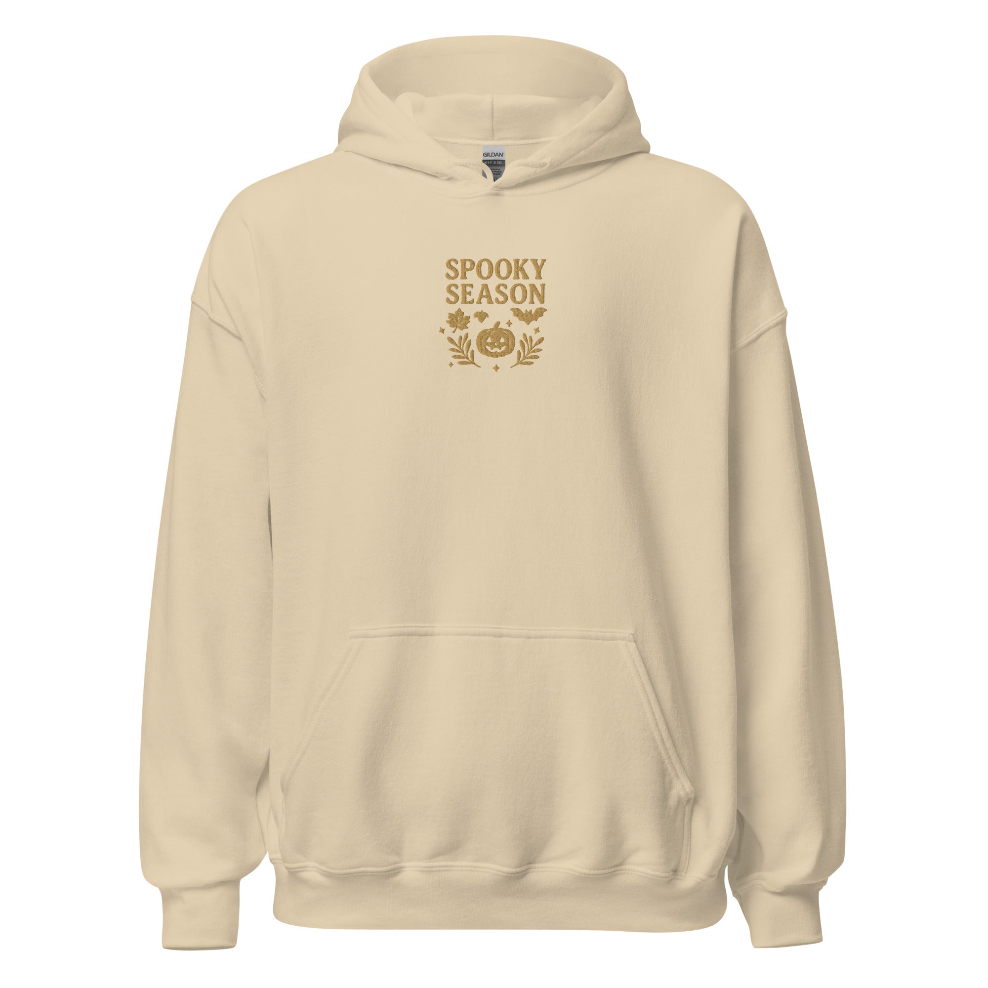 Spooky Season Pumpkin & Bat Hoodie – Personalized Embroidered Hoodie, Halloween Fall Gift