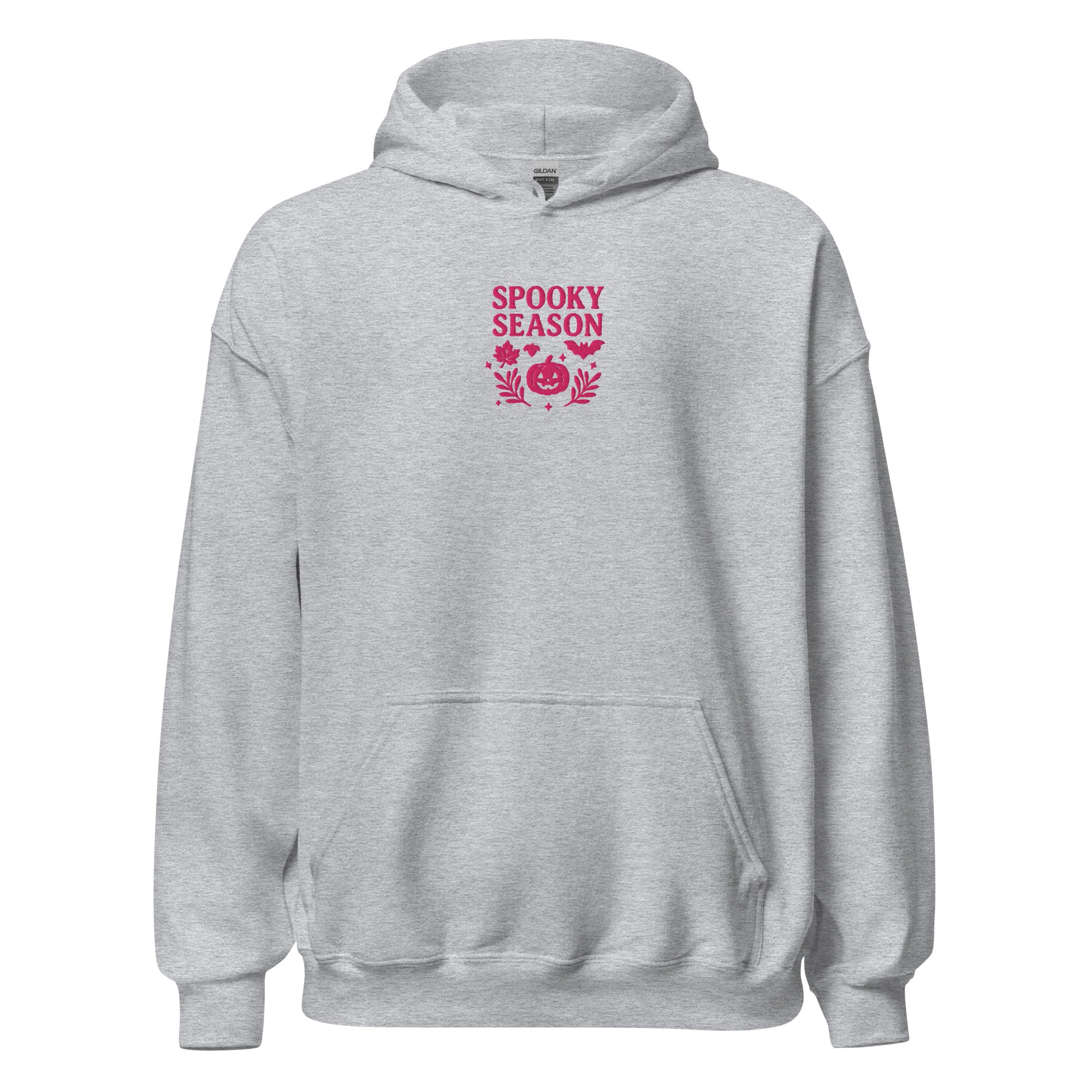 Spooky Season Pumpkin & Bat Hoodie – Personalized Embroidered Hoodie, Halloween Fall Gift
