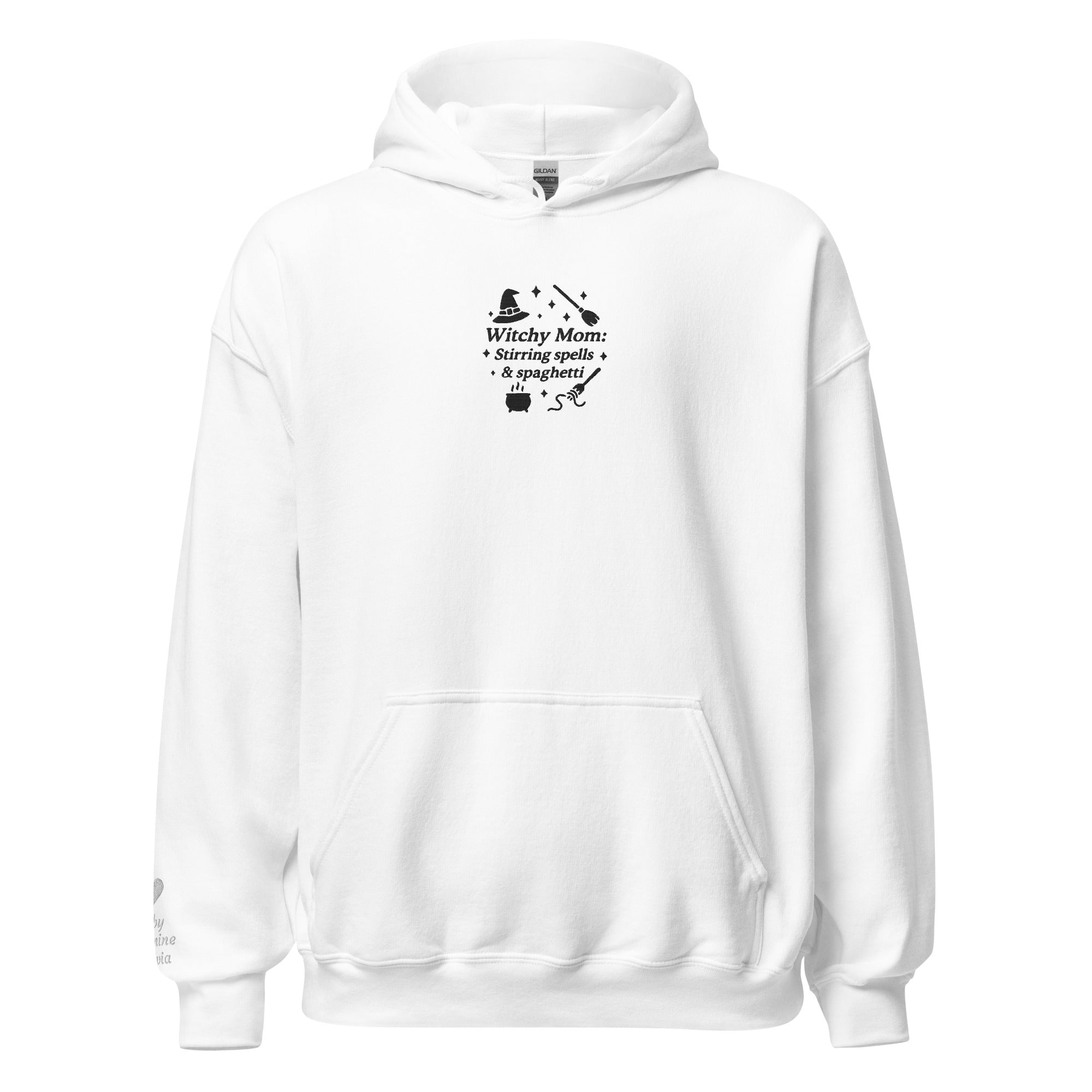 Witchy Mom Hoodie – Personalized Embroidered Hoodie, Funny Halloween Gift