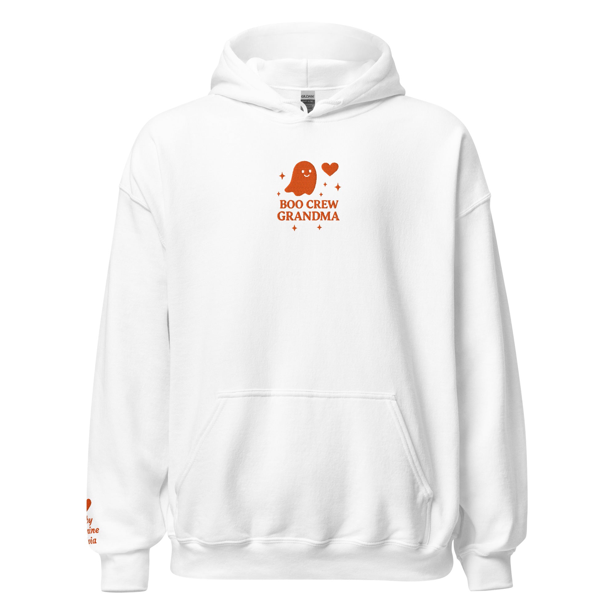 Boo Crew Grandma Hoodie – Personalized Embroidered Hoodie, Halloween Family Gift