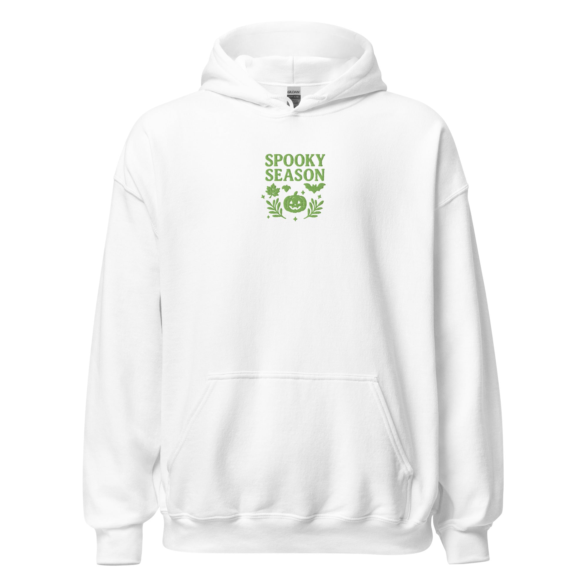 Spooky Season Pumpkin & Bat Hoodie – Personalized Embroidered Hoodie, Halloween Fall Gift