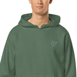 Embroidered Shark Pigment-Dyed Premium Unisex Hoodie