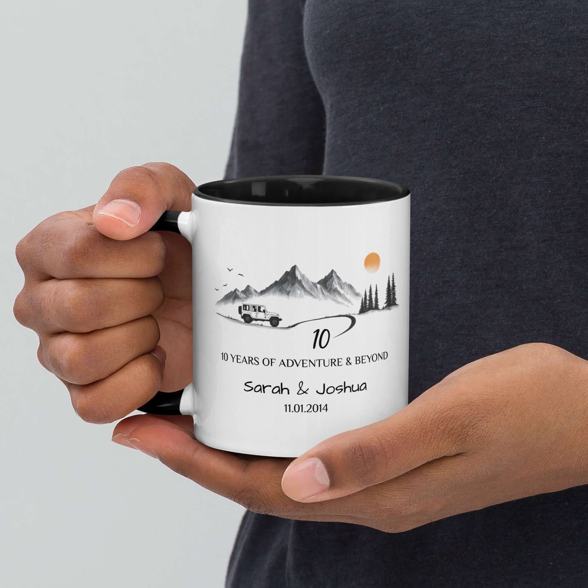 Personalized Anniversary Adventure Colored Mugs, 11oz, 15oz