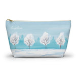 Personalized Snowy Trees Accessories Pouch