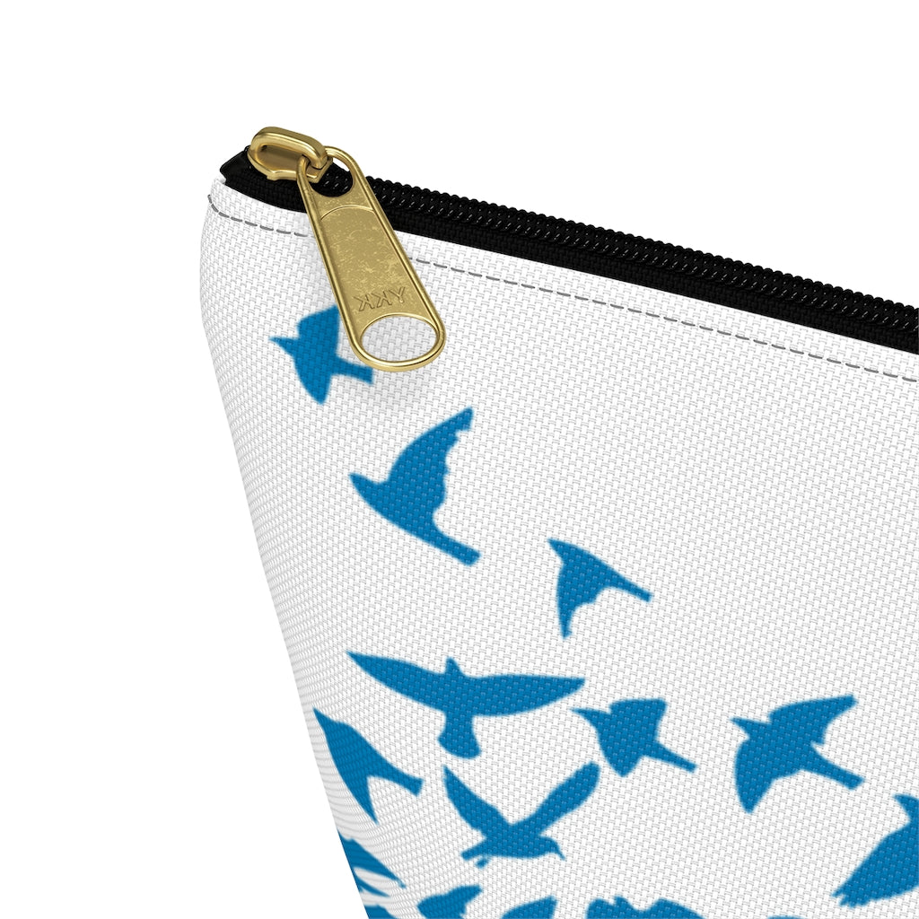 Personalized Flying Birds T-Bottom Accessories Pouch