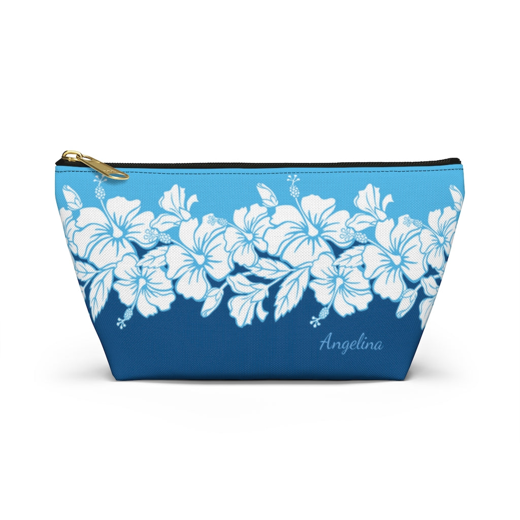 Personalized Aloha Hawaiian Flowers T-Bottom Accessories Pouch