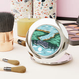 Wanderlust & Mountains Compact Travel Mirror