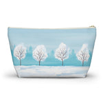 Personalized Snowy Trees Accessories Pouch