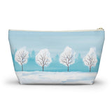 Personalized Snowy Trees Accessories Pouch