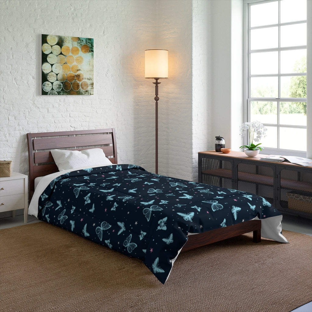 Blue Butterflies & Stars Comforters