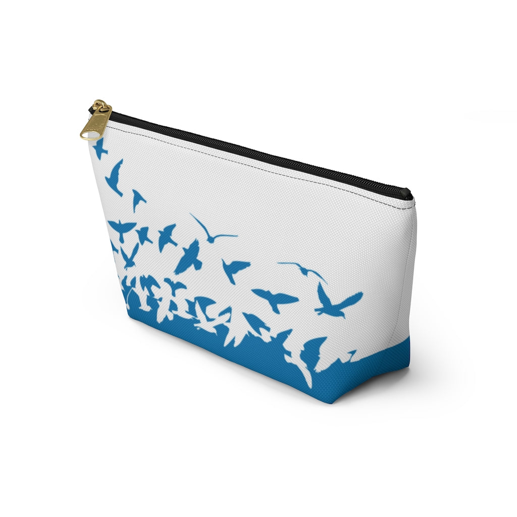 Personalized Flying Birds T-Bottom Accessories Pouch