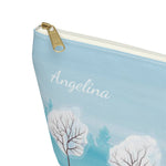 Personalized Snowy Trees Accessories Pouch