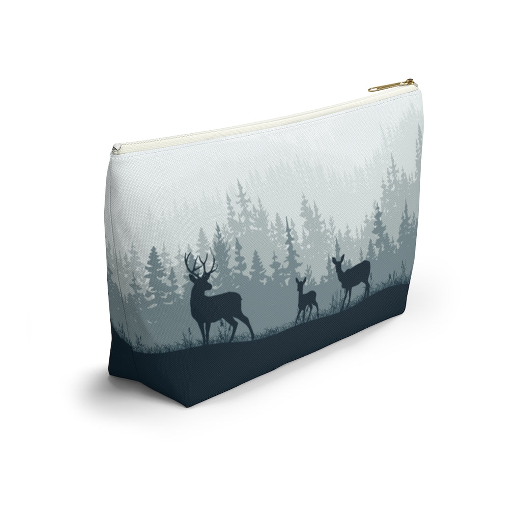 Personalized Deer Elk Family T-Bottom Accessories Pouch