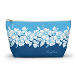 Personalized Aloha Hawaiian Flowers T-Bottom Accessories Pouch