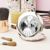 Mountains & Sun Retro Compact Travel Mirror