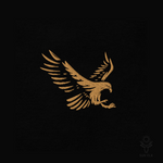 Flying Golden Eagle Embroidered Softstyle T-Shirt