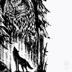 Long-Eared Owl & Howling Wolf Softstyle T-Shirt