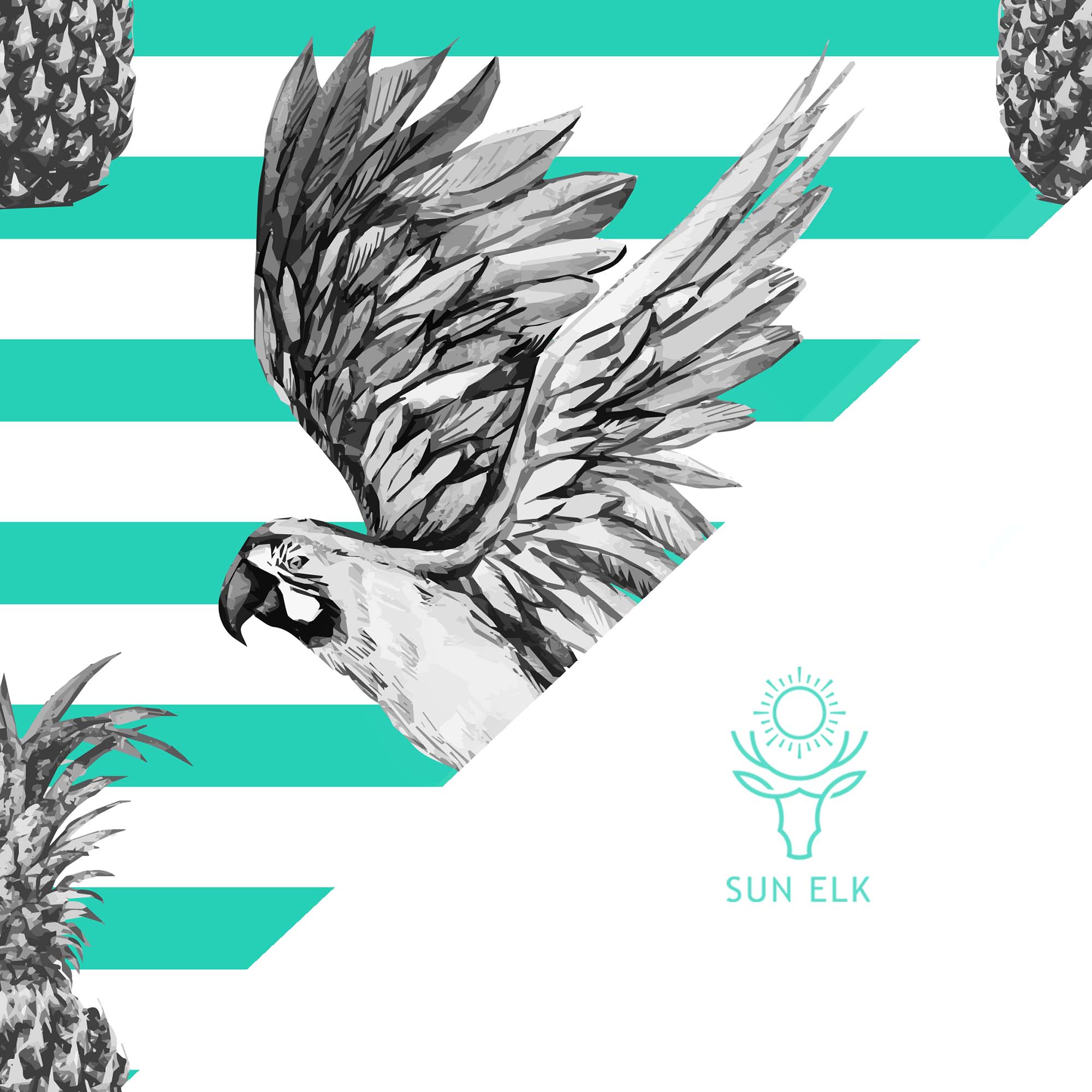 Macaw Parrots & Pineapples Weekender Beach Travel Bag