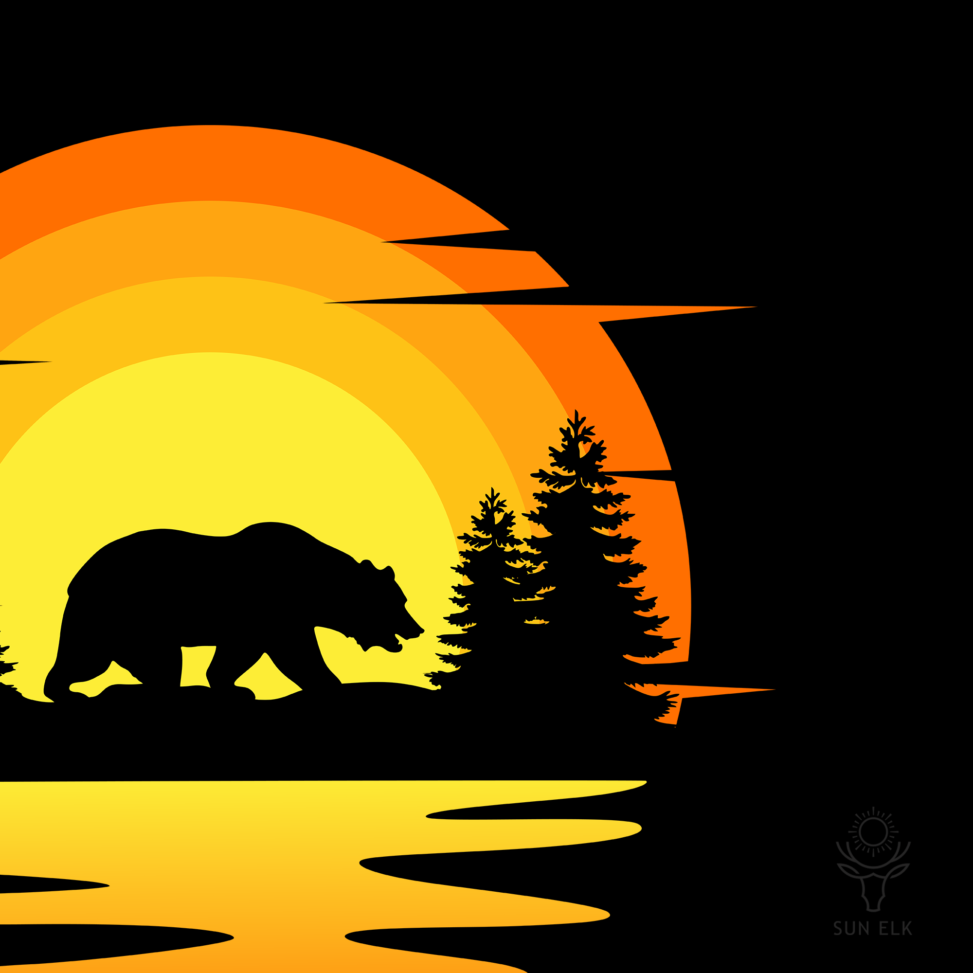 Sunset Bear Softstyle T-Shirt
