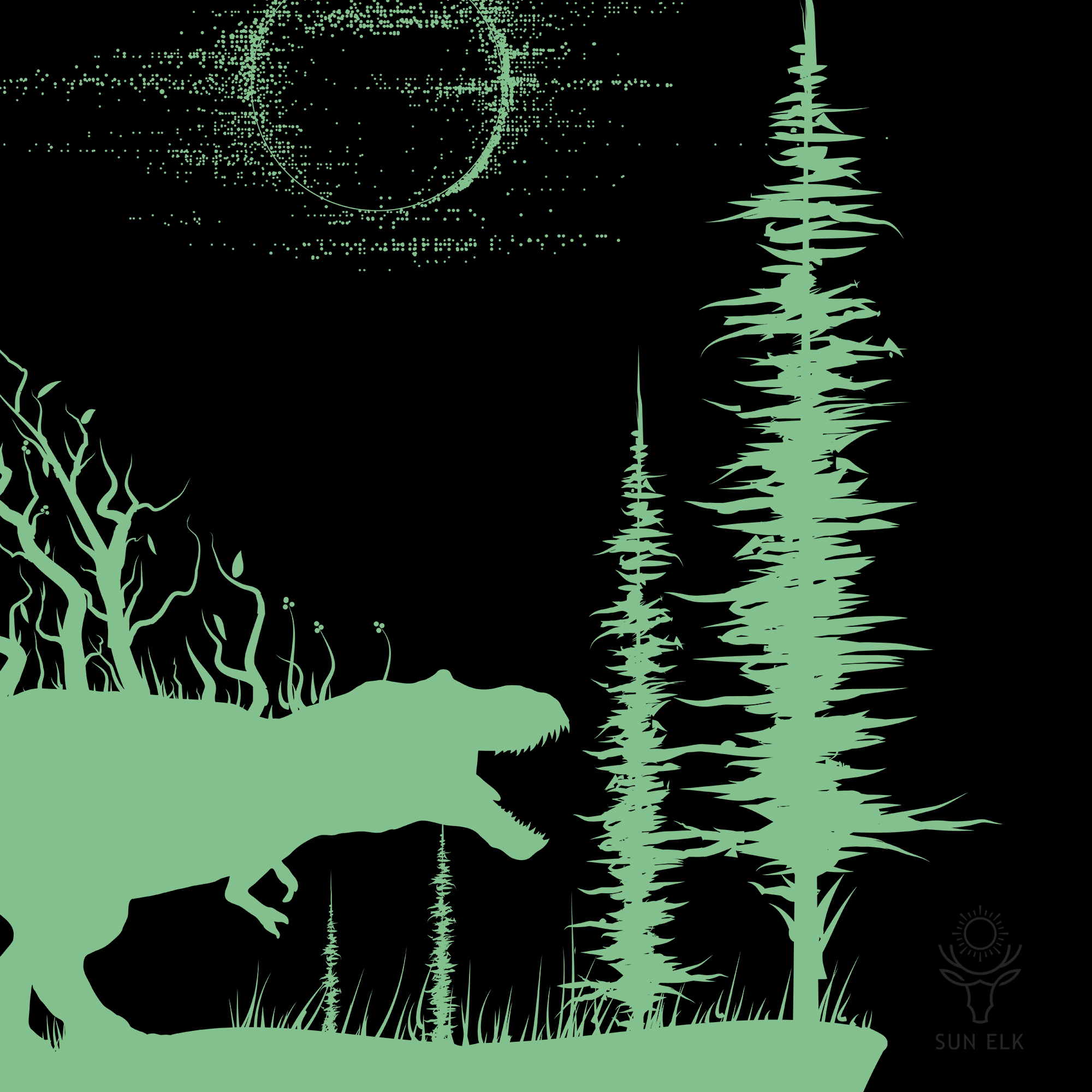 T-Rex Dinosaur & Forest Softstyle T-Shirt