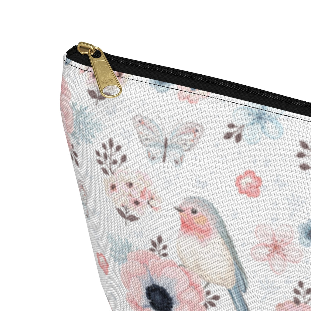 Red Robin, Butterflies & Flowers T-Bottom Accessories Pouch