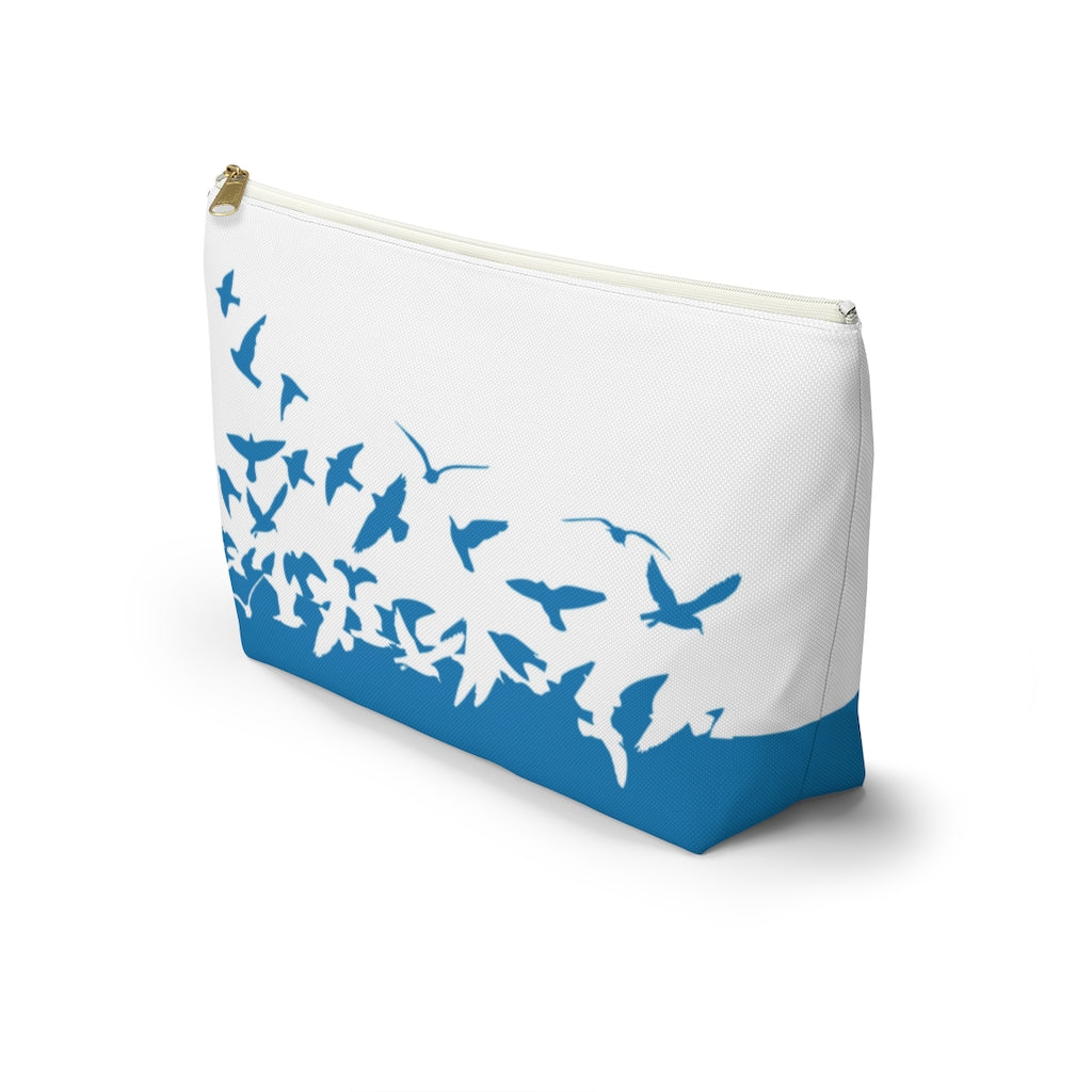 Personalized Flying Birds T-Bottom Accessories Pouch