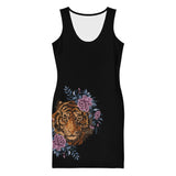 Tiger & Wild Flowers Black Dress