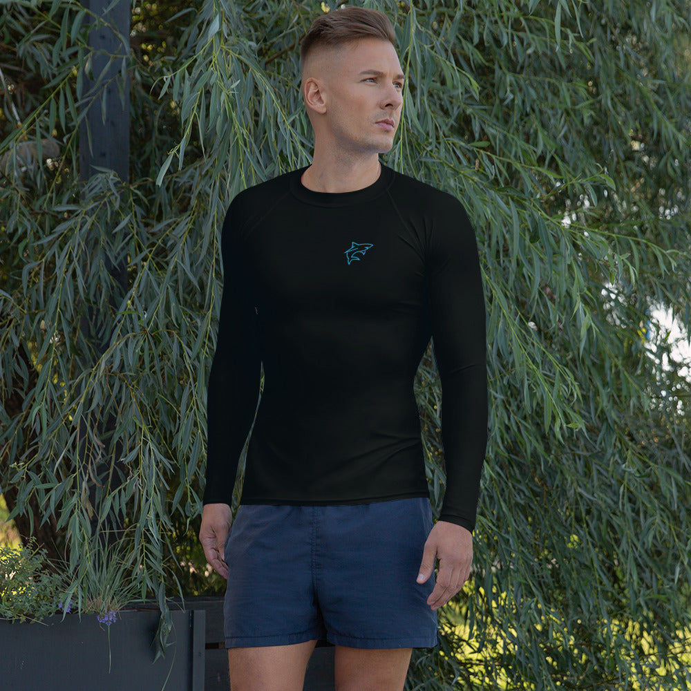 Shark Men's Black Rash Guard