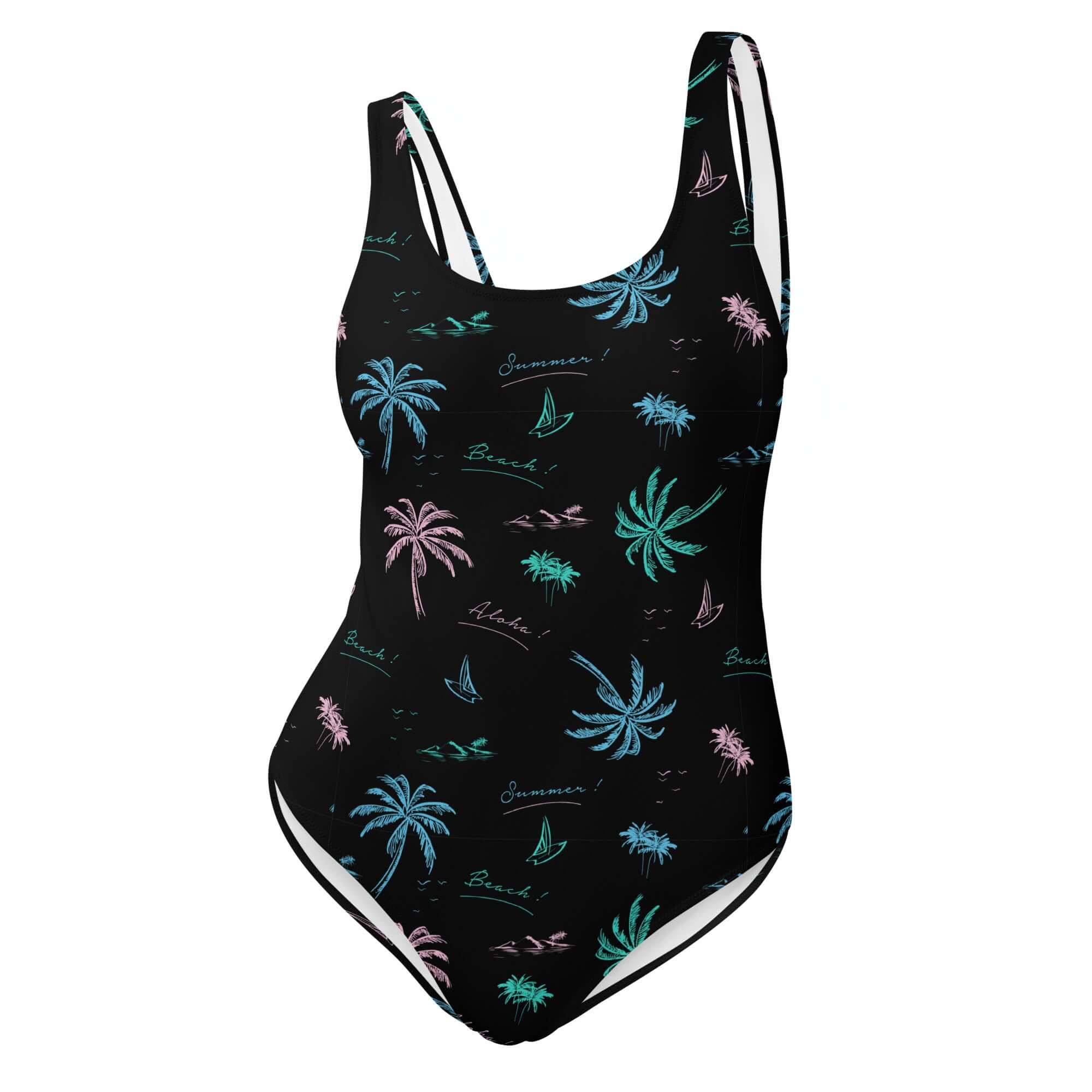 Aloha Hawaii Palm Trees One Piece Swimsuit