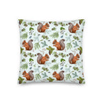 Squirrels & Pine Cones Christmas Throw Pillows