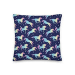 Rainbow Horses & Stars Throw Pillows