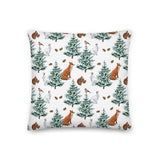 Fox, Rabbit, Squirrel & Robin Christmas Throw Pillows