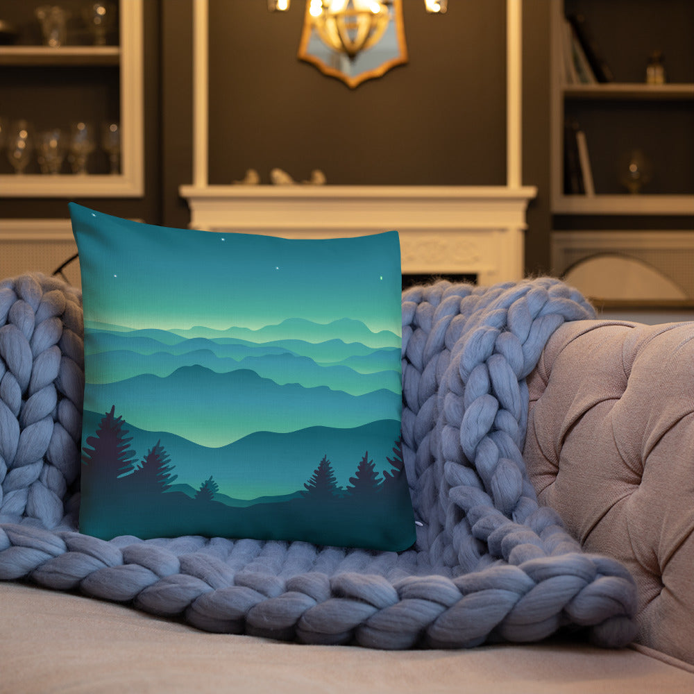 Forest & Aurora Borealis Throw Pillows