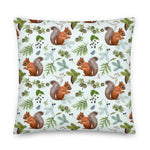 Squirrels & Pine Cones Christmas Throw Pillows
