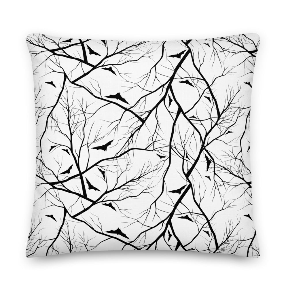 Halloween Bat & Spooky Trees Throw Pillows