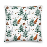 Fox, Rabbit, Squirrel & Robin Christmas Throw Pillows