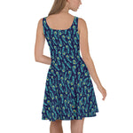 Peacock Feather Skater Dress