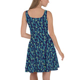 Peacock Feather Skater Dress