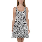 Crow, Black Dog-Roses & Gooseberry Skater Dress