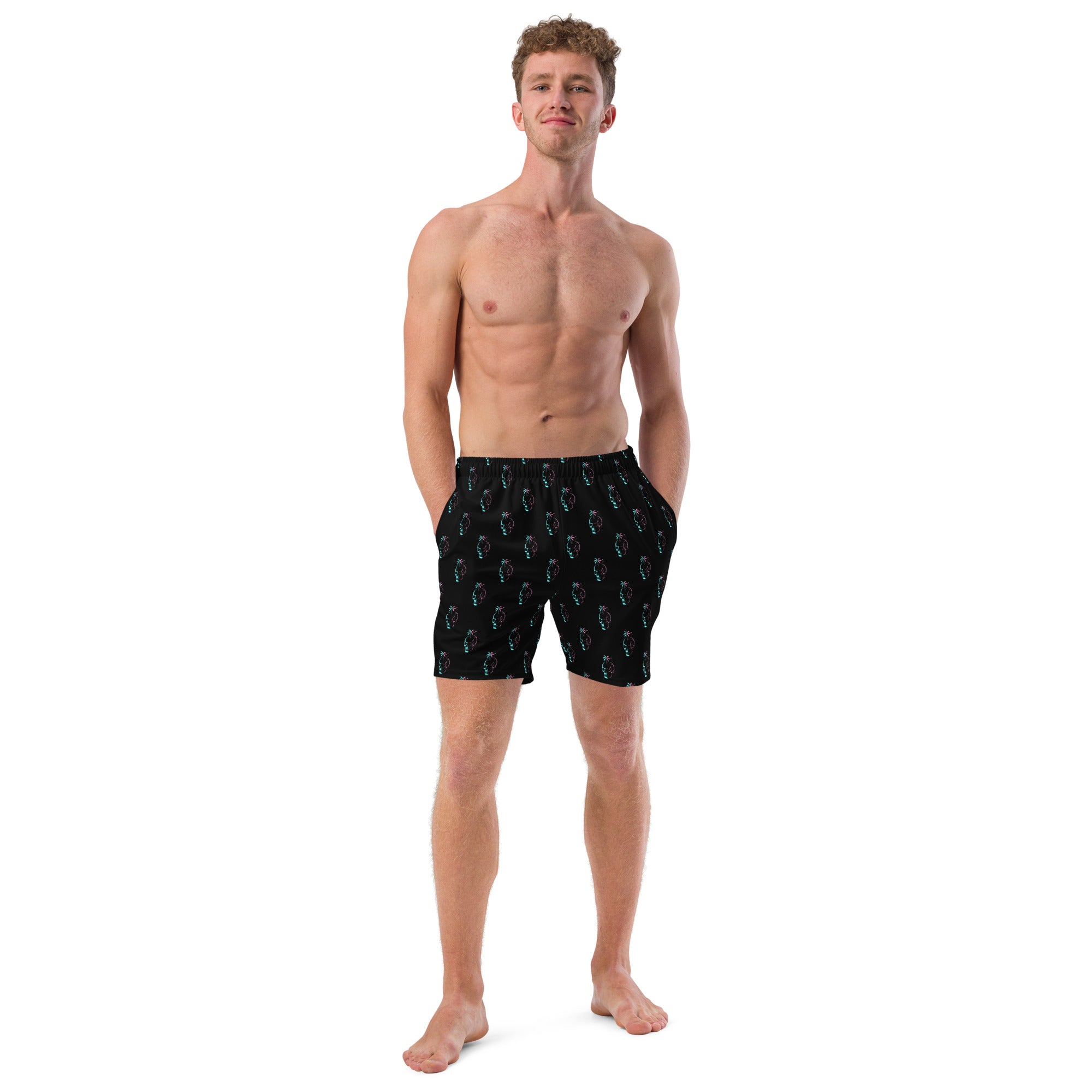 Skulls & Palm Trees Men's Eco Friendly Swim Trunks