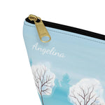 Personalized Snowy Trees Accessories Pouch