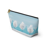 Personalized Snowy Trees Accessories Pouch