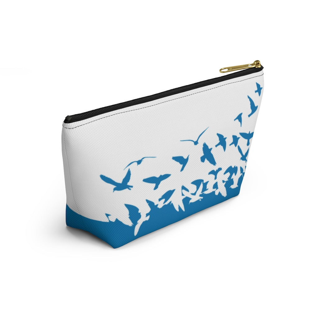 Personalized Flying Birds T-Bottom Accessories Pouch