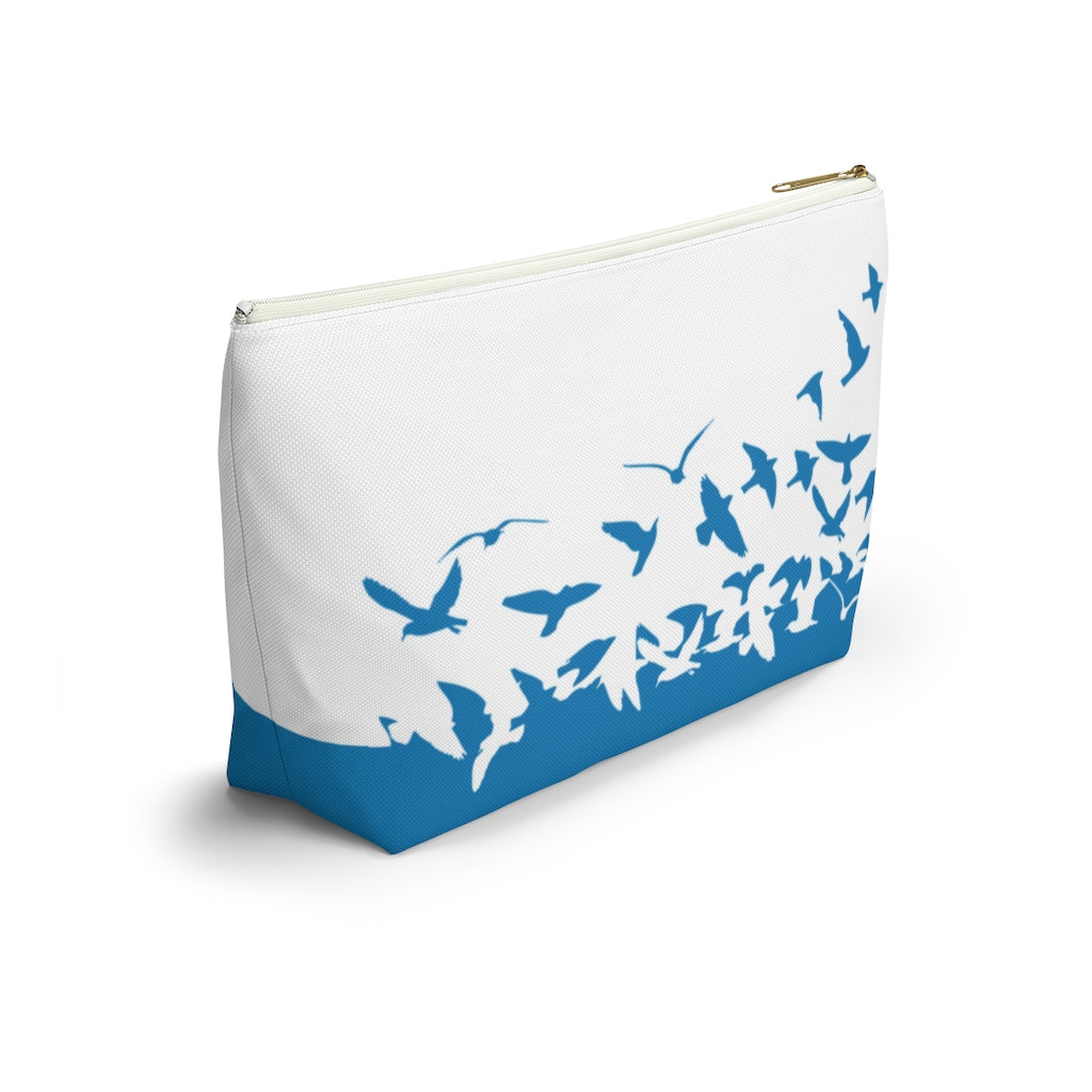 Personalized Flying Birds T-Bottom Accessories Pouch