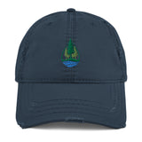 Lake & Pine Trees Distressed Hat