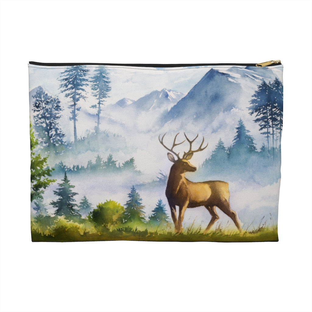 Elk Deer Watercolor Accessories Pouch